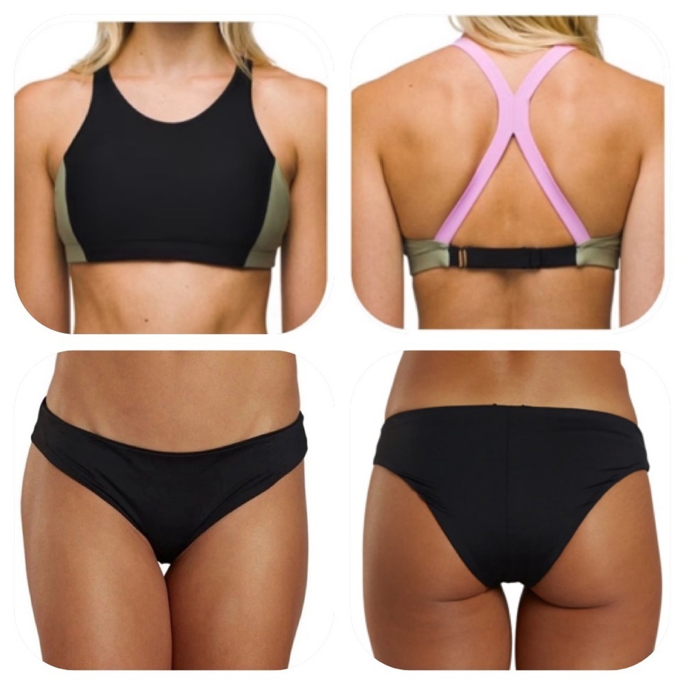 NWT Prana Baja Bound Top & Gemma Reversible bikini bottom set Size XS